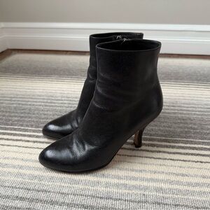 PRADA black leather Heel Boots.. sz 7